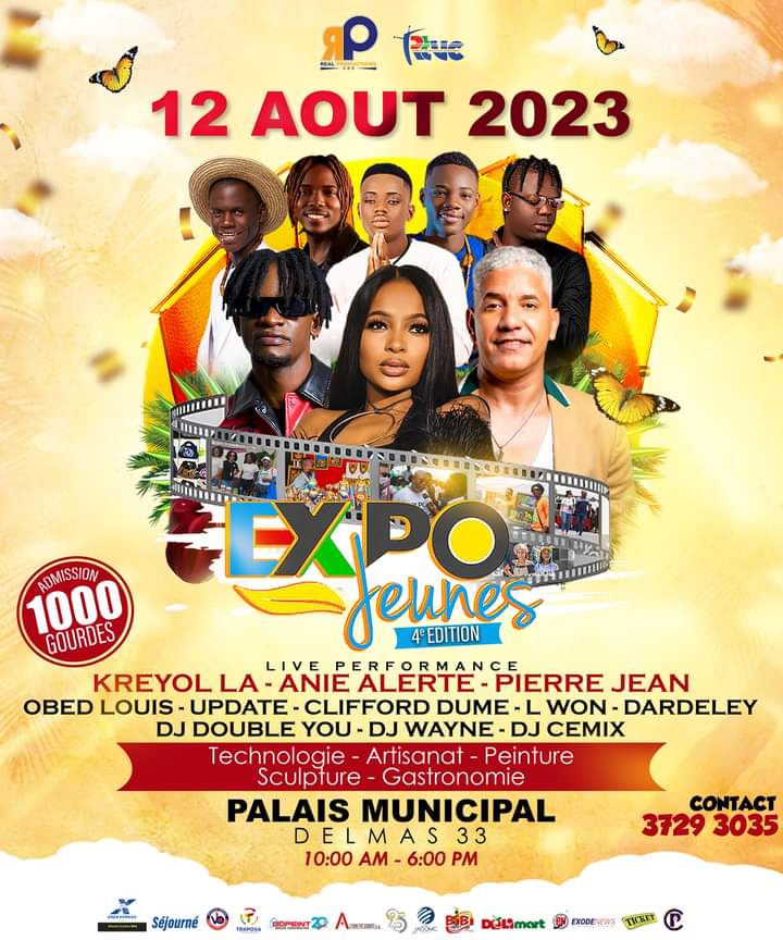 12 AOUT 2023EXPO JEUNES4e EDITION LIVE PERFOMANCE@kreyollaofficial &@aniealerte@pierrejeanhaiti